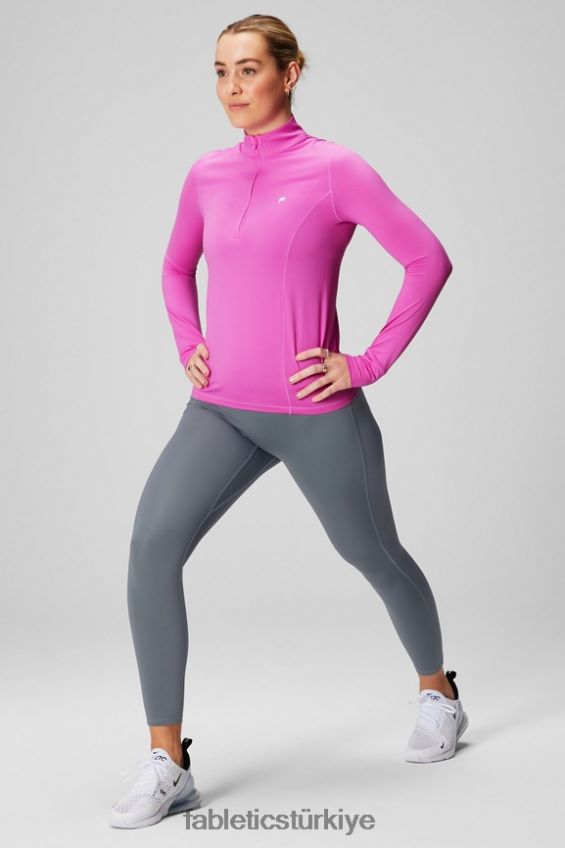 tr Fabletics kadınlar phoenix yarım fermuarlı orta katman pembe kaçış/logo 40R06B2580