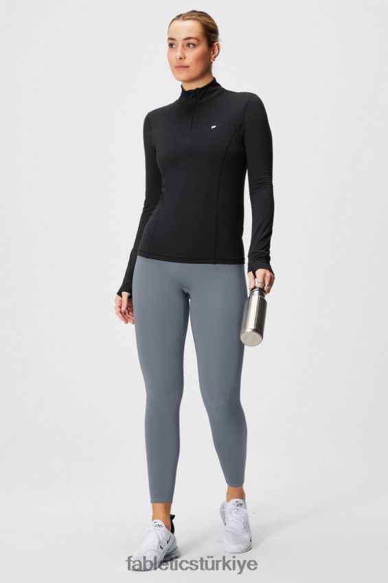 tr Fabletics kadınlar phoenix yarım fermuarlı orta katman siyah 40R06B2581
