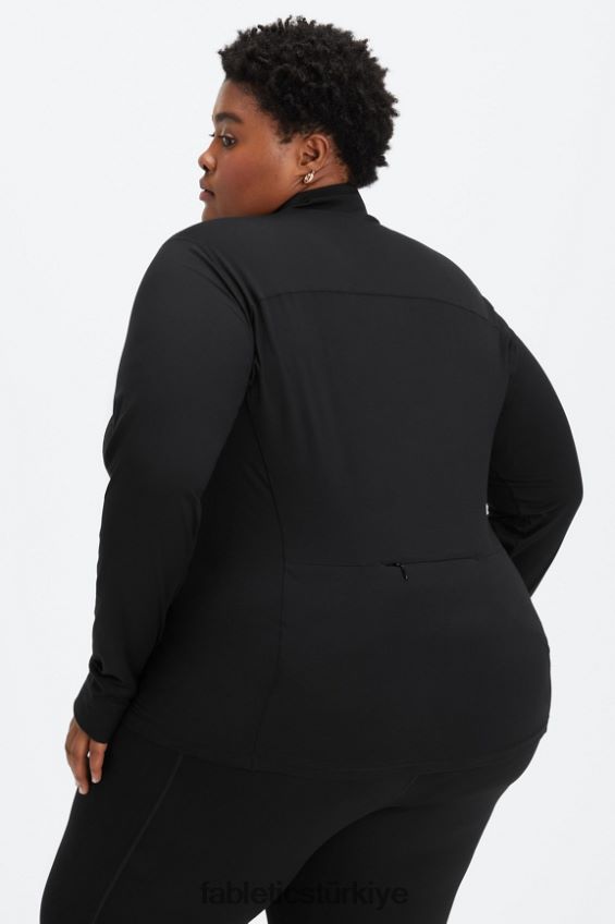 tr Fabletics kadınlar phoenix yarım fermuarlı orta katman siyah 40R06B2584