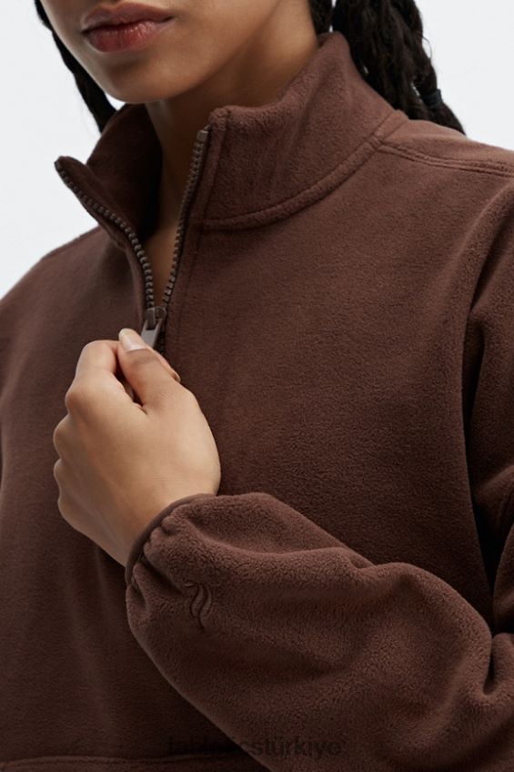 tr Fabletics kadınlar rayne polar polar 1/4 fermuar Hindiba kahvesi 40R06B2511