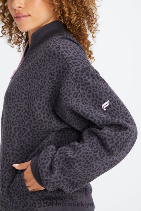 tr Fabletics kadınlar sonsuza kadar polar 1/2 fermuarlı sweatshirt kalaylı iki renkli leopar/orkide 40R06B2498