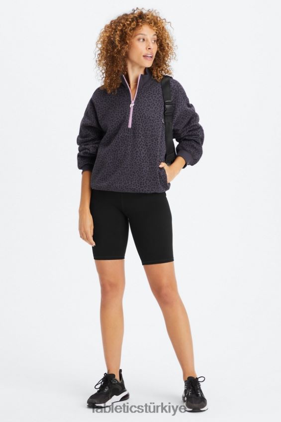 tr Fabletics kadınlar sonsuza kadar polar 1/2 fermuarlı sweatshirt kalaylı iki renkli leopar/orkide 40R06B2498
