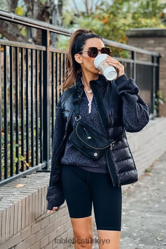 tr Fabletics kadınlar sonsuza kadar polar 1/2 fermuarlı sweatshirt kalaylı iki renkli leopar/orkide 40R06B2498