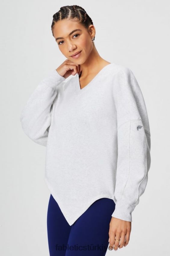 tr Fabletics kadınlar sonsuza kadar polar asimetrik sweatshirt yumuşak gri funda 40R06B2460