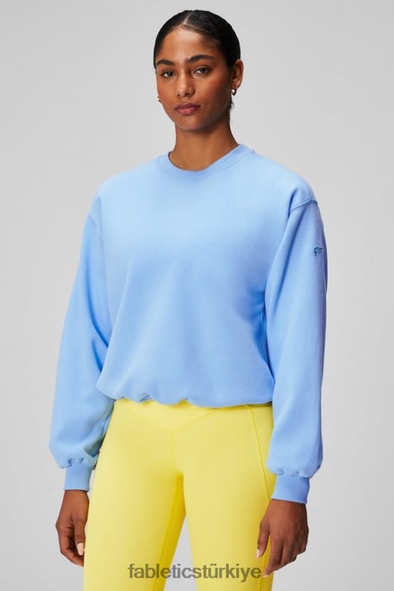 tr Fabletics kadınlar sonsuza kadar polar bisiklet yaka sweatshirt bluebell/mavi çiçek 40R06B2454