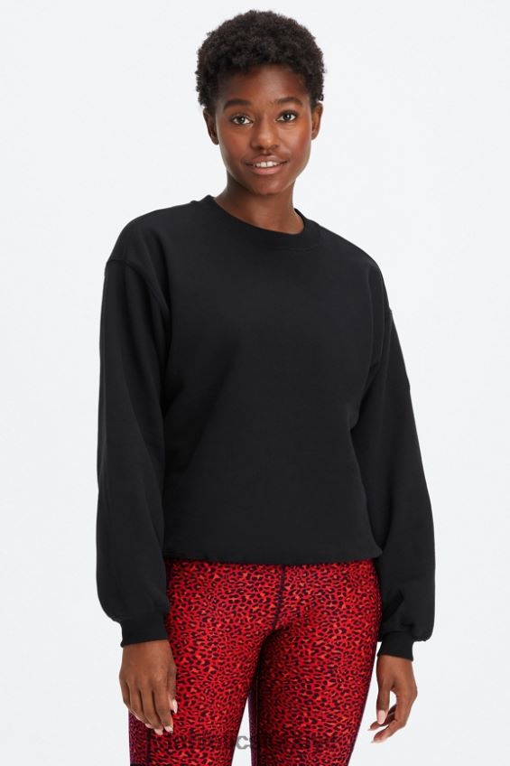 tr Fabletics kadınlar sonsuza kadar polar bisiklet yaka sweatshirt siyah/kalaylı 40R06B2456