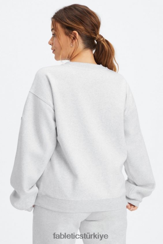 tr Fabletics kadınlar sonsuza kadar polar bisiklet yaka sweatshirt yumuşak gri funda 40R06B2473