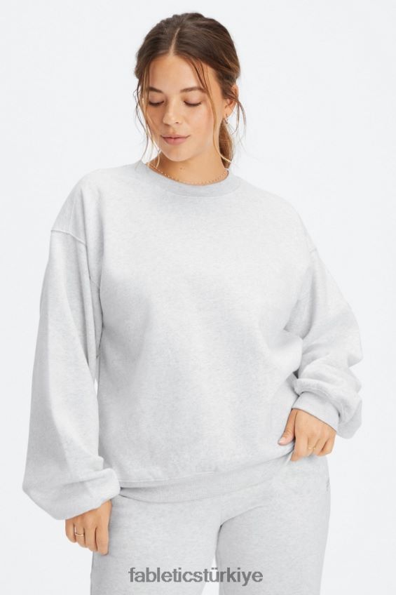 tr Fabletics kadınlar sonsuza kadar polar bisiklet yaka sweatshirt yumuşak gri funda 40R06B2473