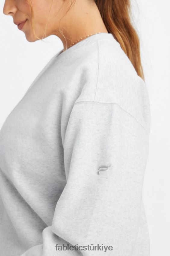 tr Fabletics kadınlar sonsuza kadar polar bisiklet yaka sweatshirt yumuşak gri funda 40R06B2473
