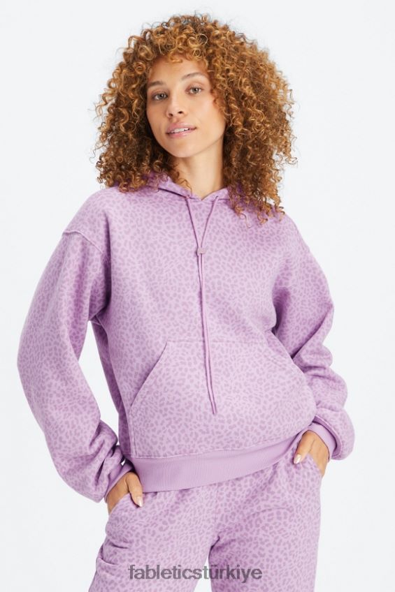 tr Fabletics kadınlar sonsuza kadar polar kapşonlu orkide iki tonlu leopar/sıcak lavanta 40R06B2491