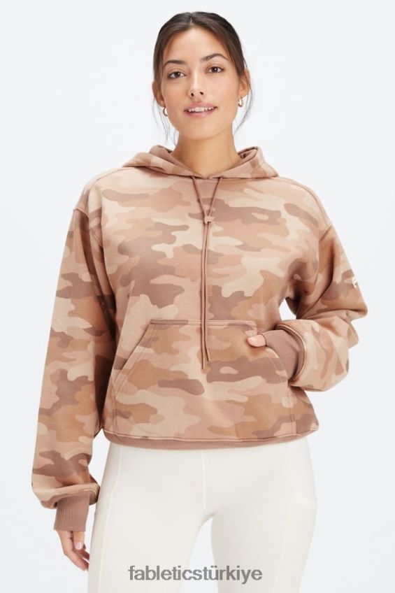 tr Fabletics kadınlar sonsuza kadar polar kapşonlu teddy büyük camo/latte 40R06B2490