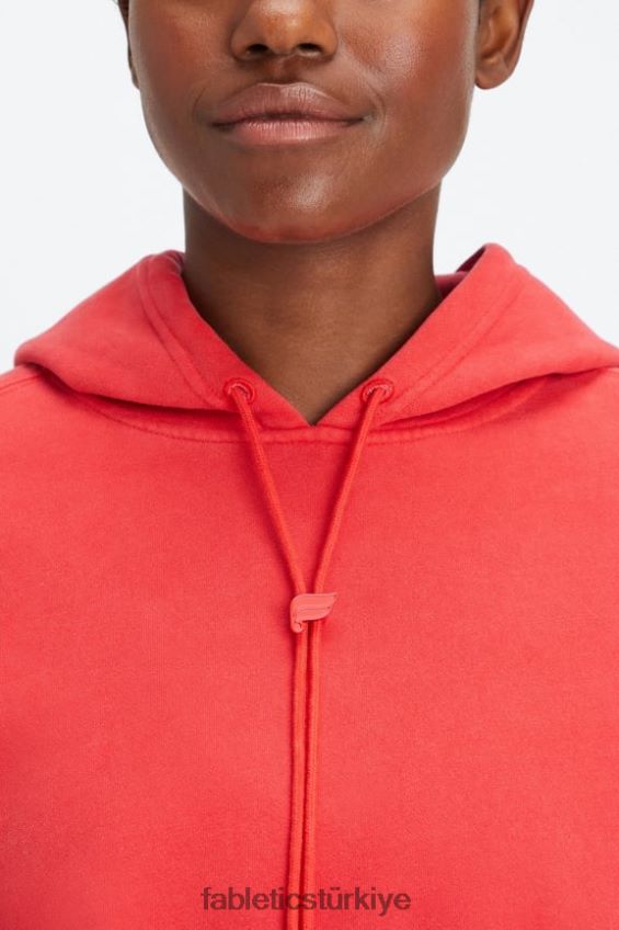 tr Fabletics kadınlar sonsuza kadar polar kapşonlu yıkanmış vişne/beyaz 40R06B2492