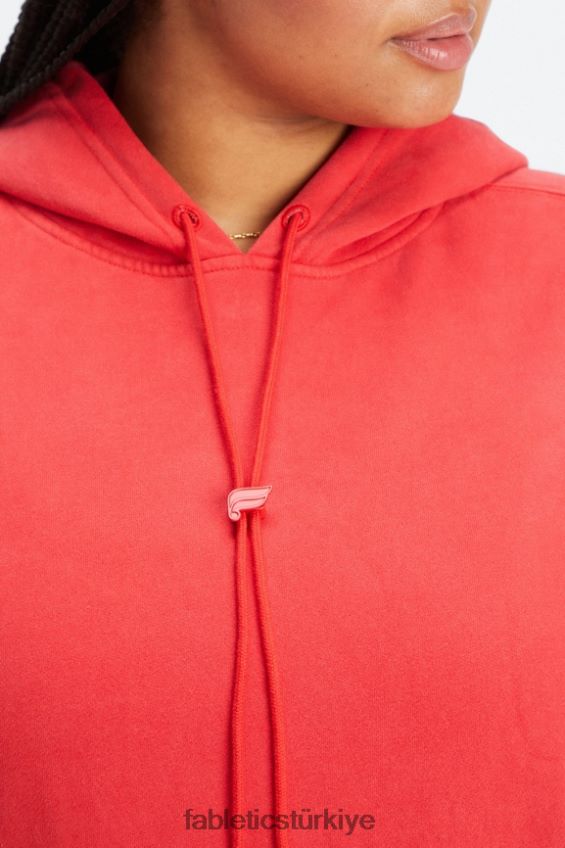 tr Fabletics kadınlar sonsuza kadar polar kapşonlu yıkanmış vişne/beyaz 40R06B2493