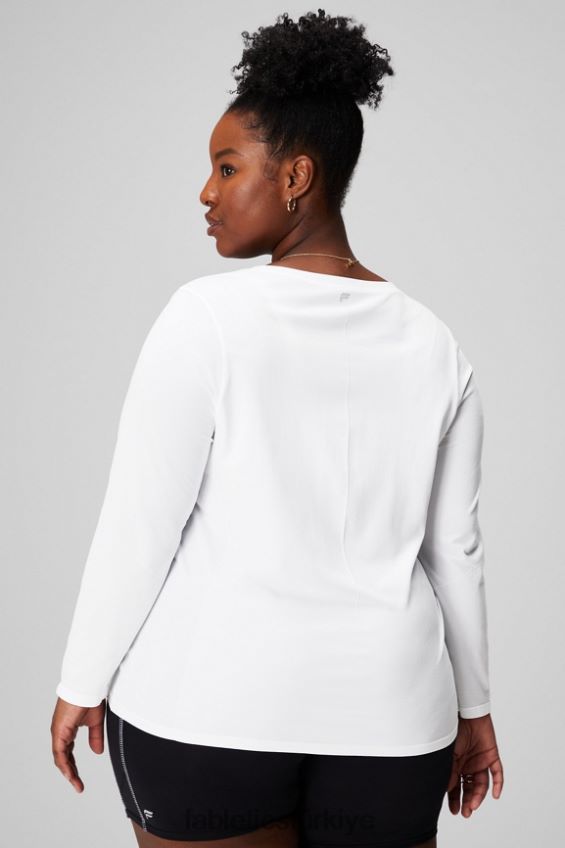 tr Fabletics kadınlar tüy teknolojisi uzun kollu üst klasik beyaz 40R06B2578