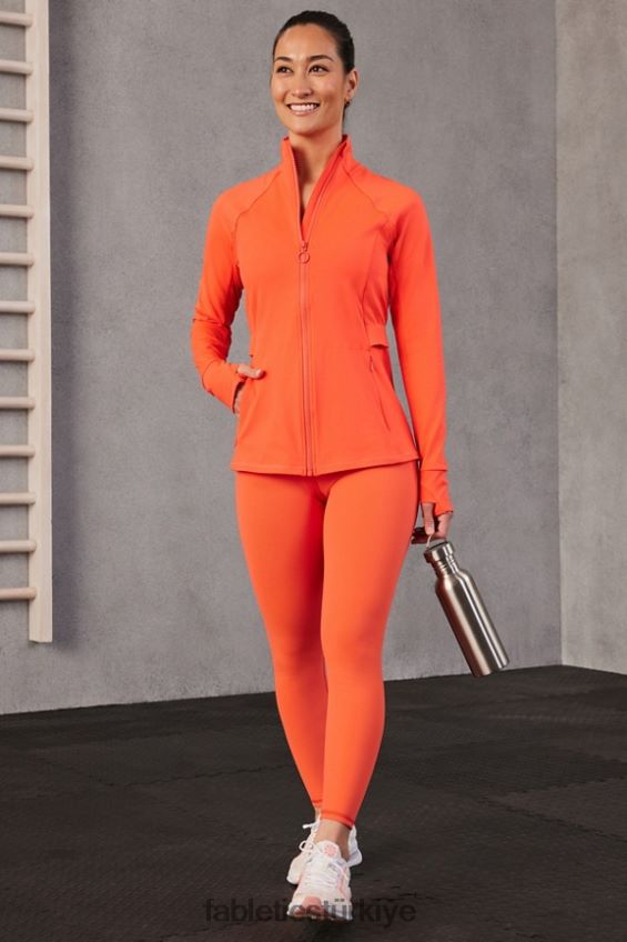 tr Fabletics kadınlar trinity performans ceketi tutku portakalı 40R06B2568
