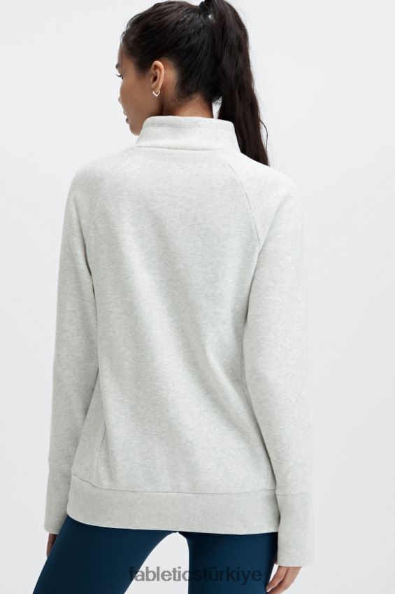 tr Fabletics kadınlar zaylee huni yakalı tunik açık gri funda 40R06B2502
