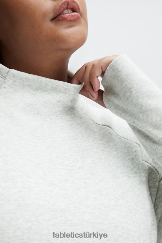 tr Fabletics kadınlar zaylee huni yakalı tunik açık gri funda 40R06B2503