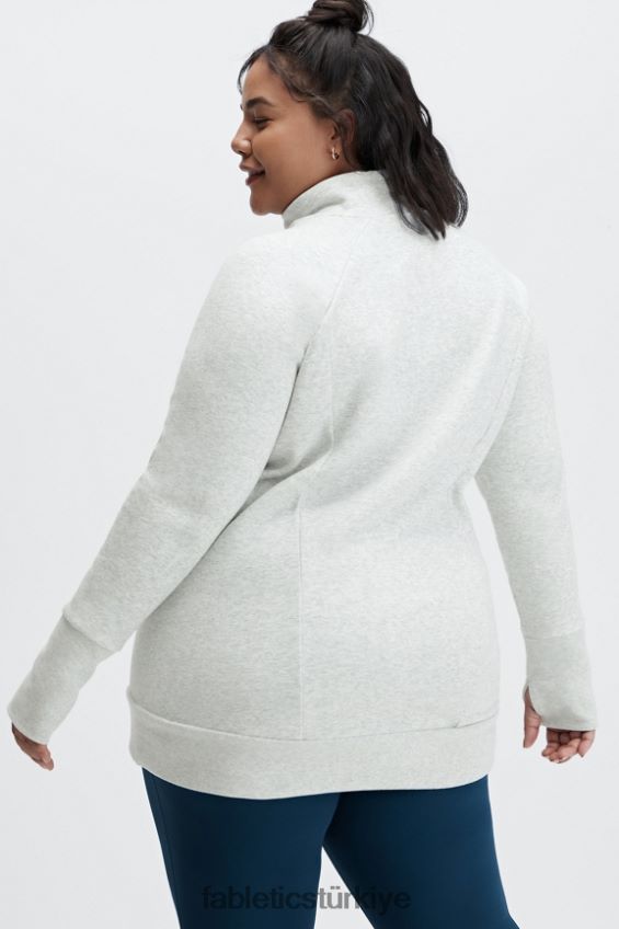 tr Fabletics kadınlar zaylee huni yakalı tunik açık gri funda 40R06B2503