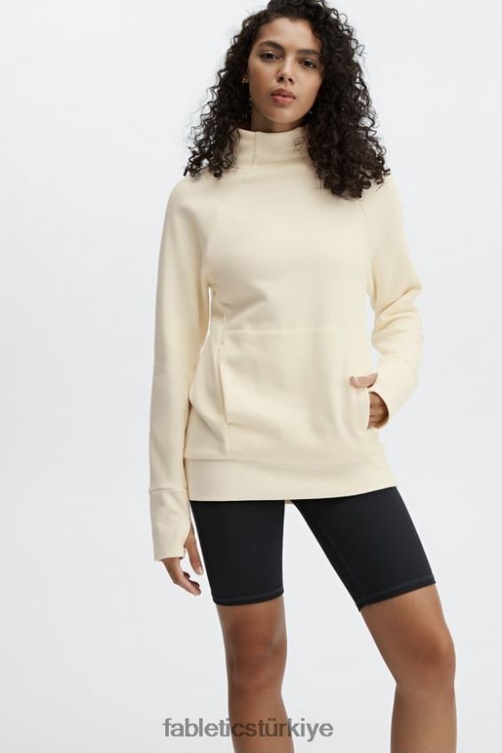 tr Fabletics kadınlar zaylee huni yakalı tunik sıcak beyaz 40R06B2501