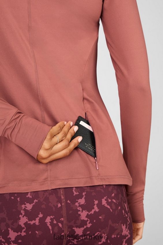 tr Fabletics kadınlar anka kuşu uzun kollu üst vişneli moka 40R06B2721
