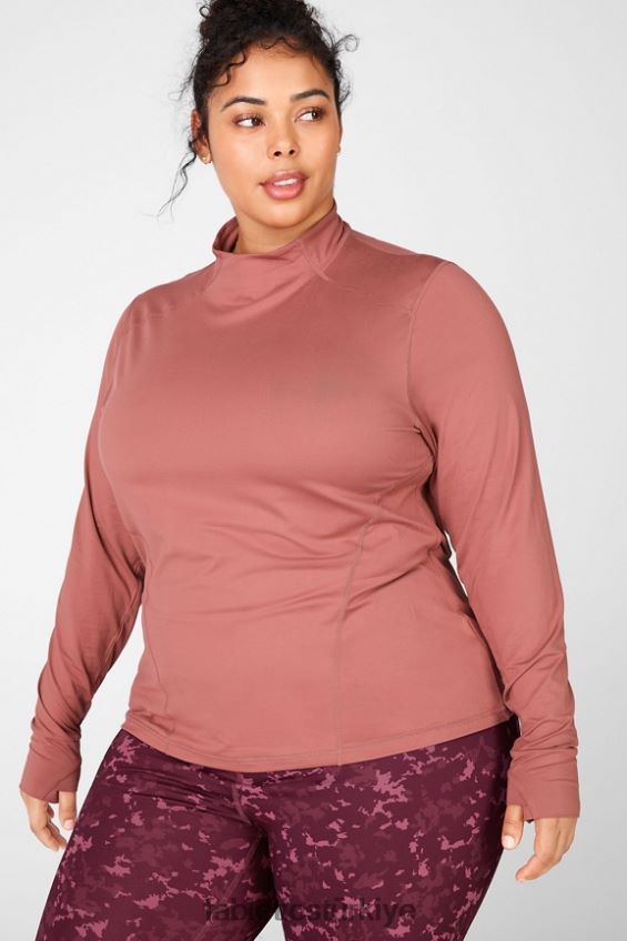 tr Fabletics kadınlar anka kuşu uzun kollu üst vişneli moka 40R06B2722