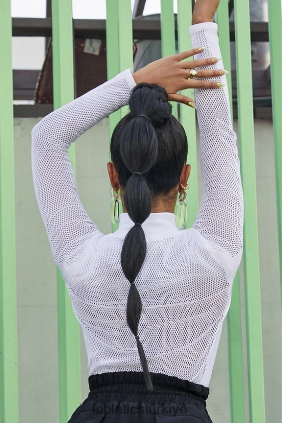 tr Fabletics kadınlar arleta sculptknit uzun kollu üst beyaz 40R06B2720