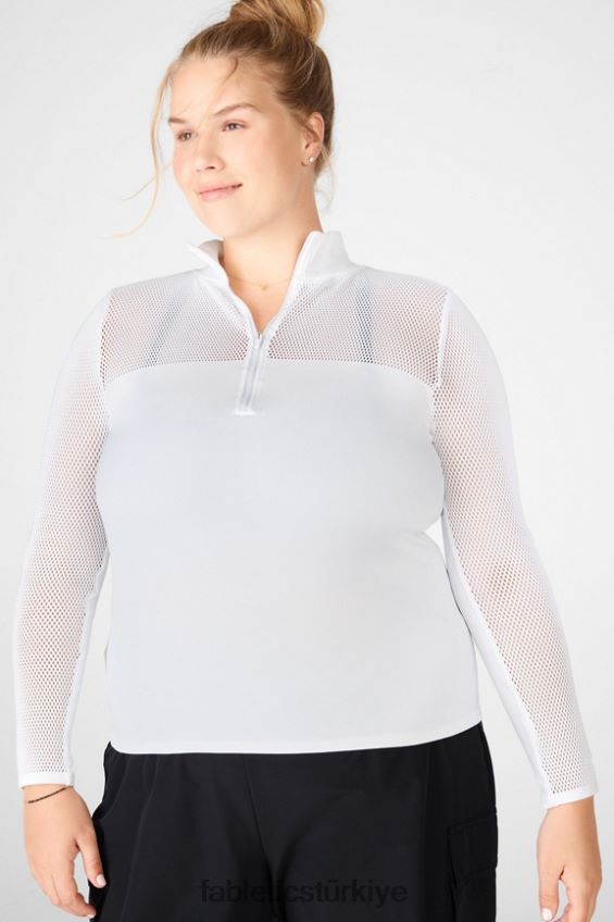 tr Fabletics kadınlar arleta sculptknit uzun kollu üst beyaz 40R06B2720