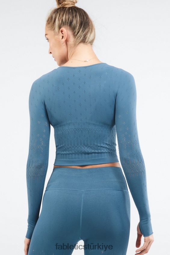 tr Fabletics kadınlar ashton sculptknit uzun kollu üst mavi demir 40R06B2696