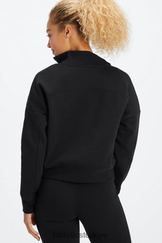 tr Fabletics kadınlar catarina balıkçı yaka fermuarlı kazak siyah 40R06B2642