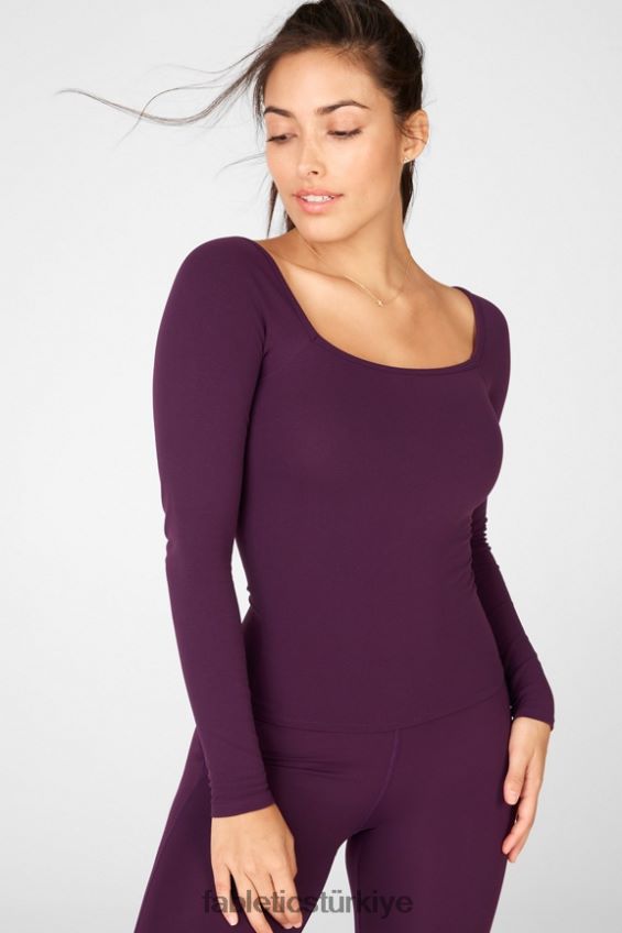 tr Fabletics kadınlar emilia sculptknit uzun kollu top ii erik mükemmel 40R06B2684