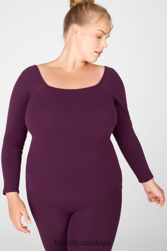 tr Fabletics kadınlar emilia sculptknit uzun kollu top ii erik mükemmel 40R06B2685
