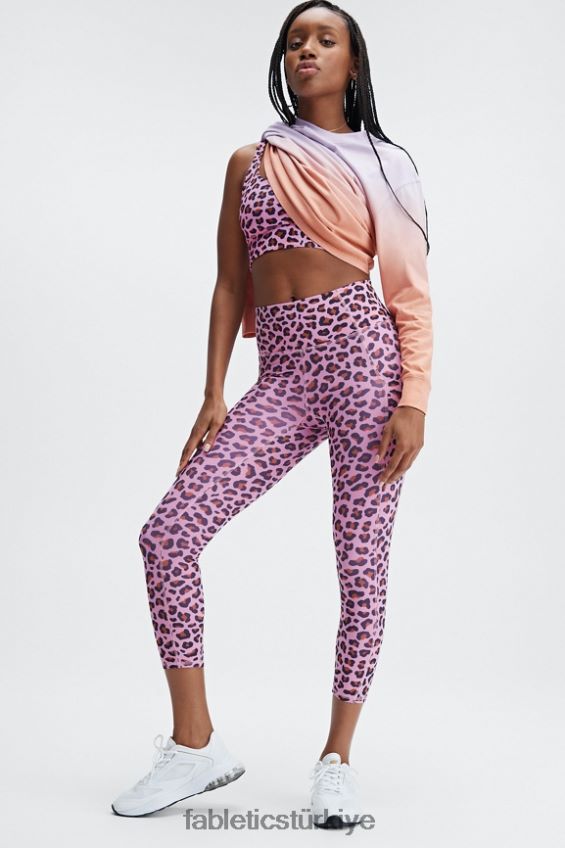 tr Fabletics kadınlar erkek arkadaşı uzun kollu tişört puslu iris/pembe renk tonu daldırma boyası 40R06B2605