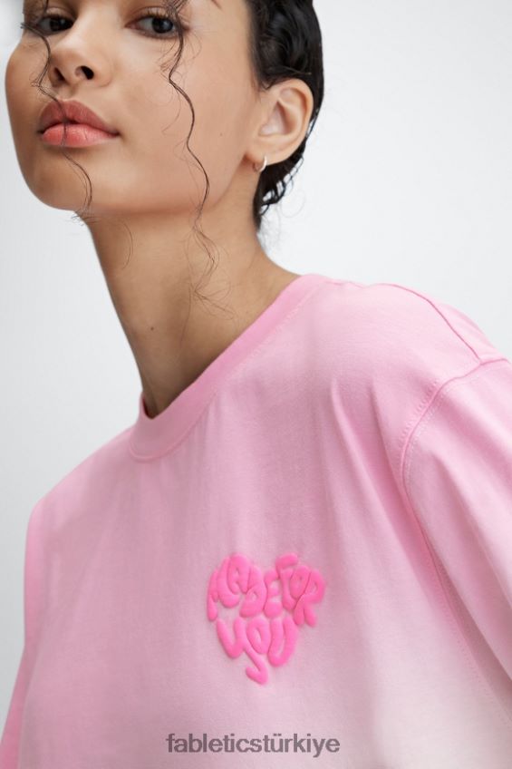 tr Fabletics kadınlar erkek arkadaşı uzun kollu tişört tatlım pembe/beyaz 40R06B2606