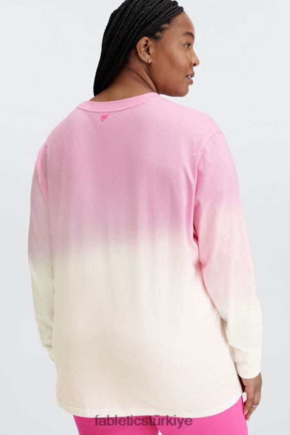 tr Fabletics kadınlar erkek arkadaşı uzun kollu tişört tatlım pembe/beyaz 40R06B2607