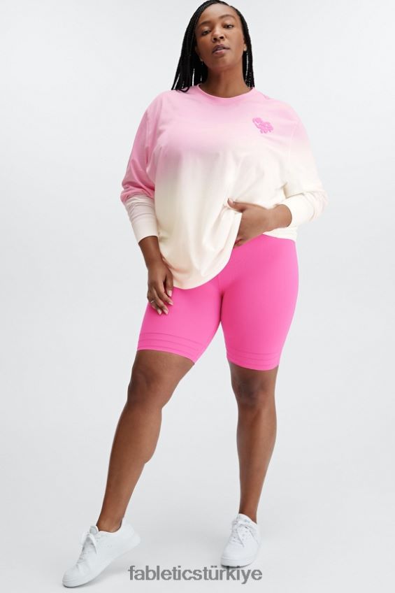 tr Fabletics kadınlar erkek arkadaşı uzun kollu tişört tatlım pembe/beyaz 40R06B2607