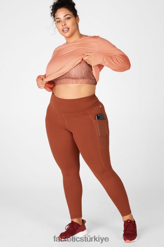 tr Fabletics kadınlar çevreye duyarlı uzun kollu tişört şeftali 40R06B2718