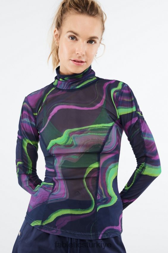 tr Fabletics kadınlar felicity uzun kollu file top pus dalgası 40R06B2689