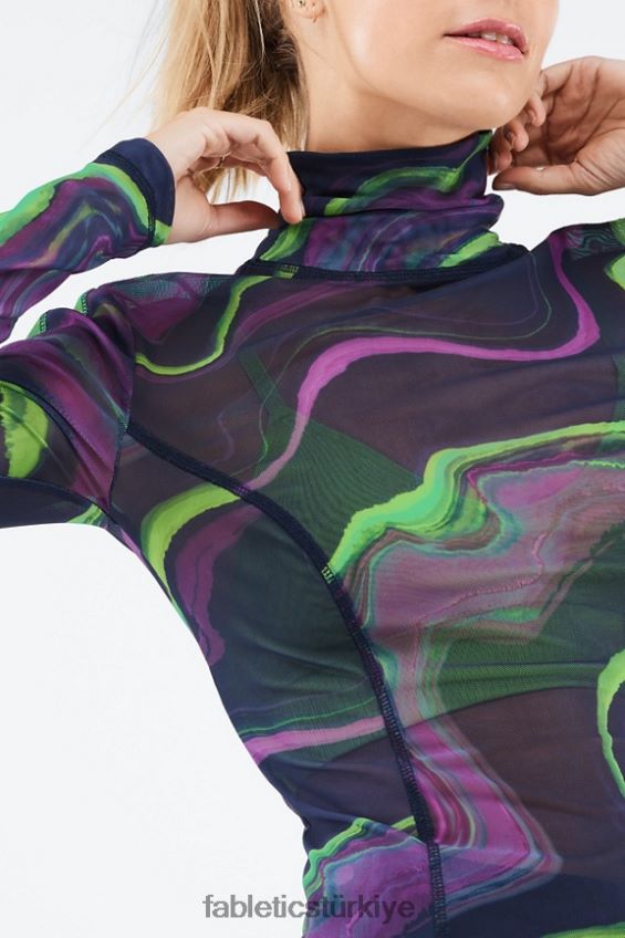 tr Fabletics kadınlar felicity uzun kollu file top pus dalgası 40R06B2689