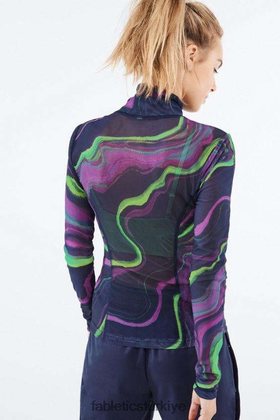 tr Fabletics kadınlar felicity uzun kollu file top pus dalgası 40R06B2689