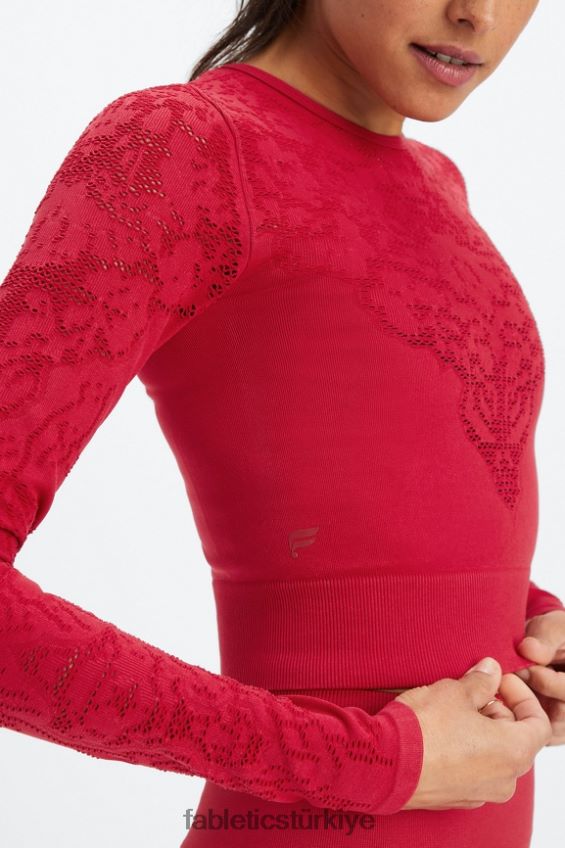 tr Fabletics kadınlar flora dikişsiz uzun kollu top koyu Kırmızı 40R06B2622