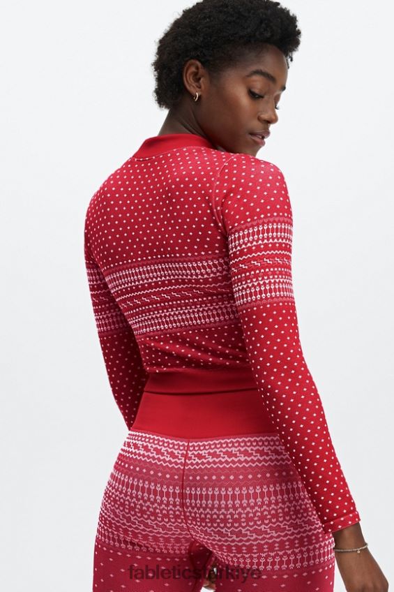 tr Fabletics kadınlar holly dikişsiz uzun kollu üst kardinal/çoklu 40R06B2624