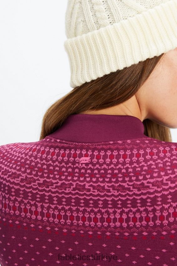 tr Fabletics kadınlar holly dikişsiz uzun kollu üst merlot/çoklu 40R06B2623
