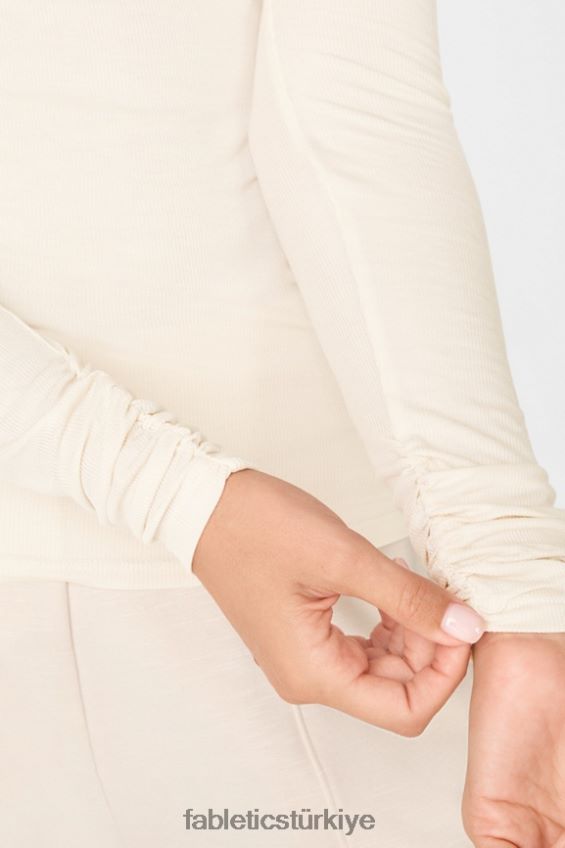 tr Fabletics kadınlar jess uzun kollu balıkçı yaka üst latte 40R06B2673