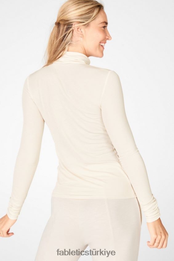 tr Fabletics kadınlar jess uzun kollu balıkçı yaka üst latte 40R06B2673