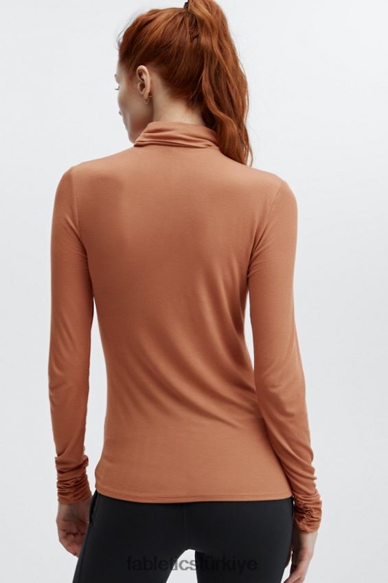 tr Fabletics kadınlar jess uzun kollu balıkçı yaka üst sekoya 40R06B2671