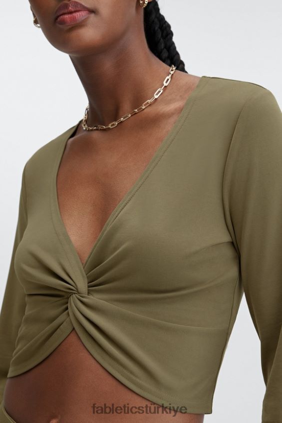 tr Fabletics kadınlar şık örgü büküm önü top gecekuşu 40R06B2667