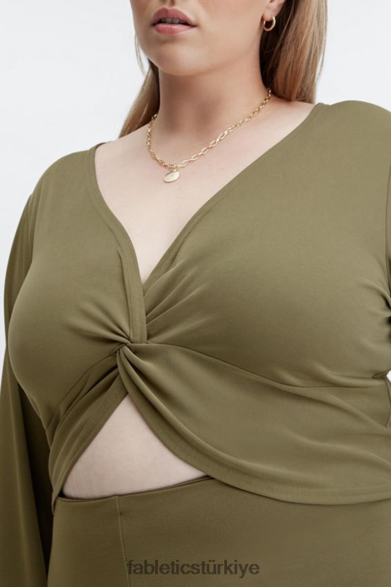 tr Fabletics kadınlar şık örgü büküm önü top gecekuşu 40R06B2668