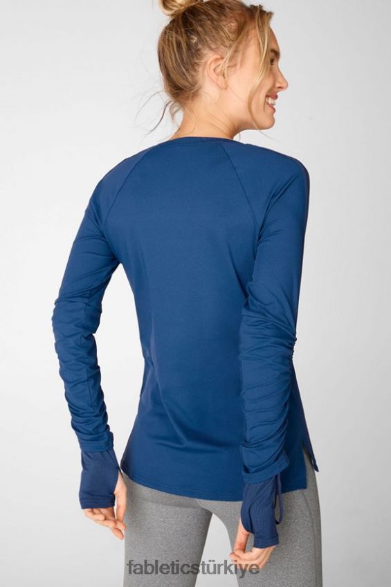 tr Fabletics kadınlar kaşel ayarlanabilir uzun kollu üst ii Pasifik Mavisi 40R06B2728
