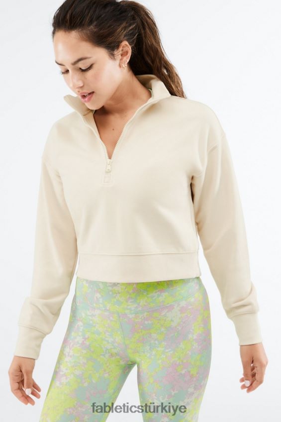 tr Fabletics kadınlar kat yarım fermuarlı kazak tapyoka 40R06B2692