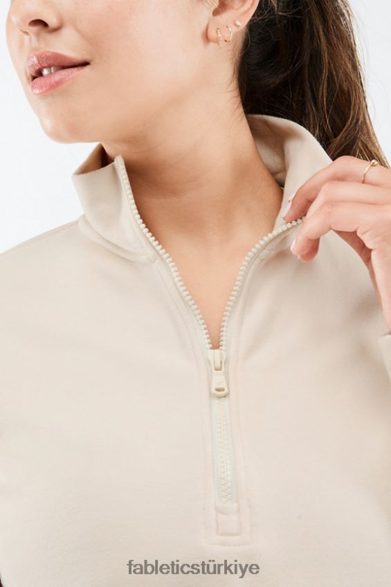 tr Fabletics kadınlar kat yarım fermuarlı kazak tapyoka 40R06B2692